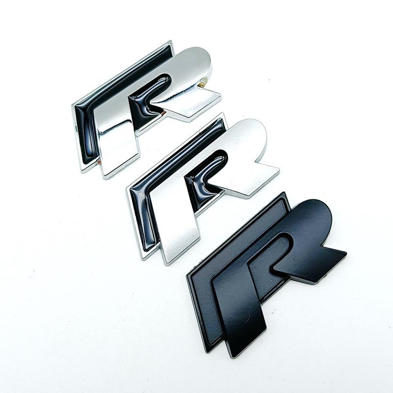 Metalowa Naklejka Samochodowa 3D z Logo R do Golfa - Styl Sportowy Rline