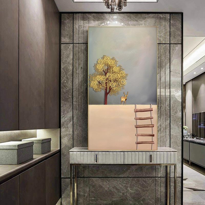 New Chinese Style Gold Boat Canvas Poster Abstract Natural Landscape Painting Print Nordic Wall Art Pictures Room Home Decor