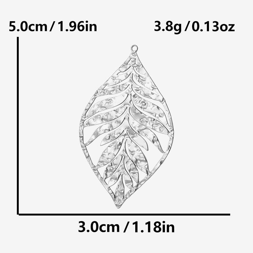 5pcs Plant Charm Ear Of Wheat Tree Leaf Stainless Steel Pendants For Jewelry Making Supplies Ginkgo Leaf DIY Earrings Bracelets