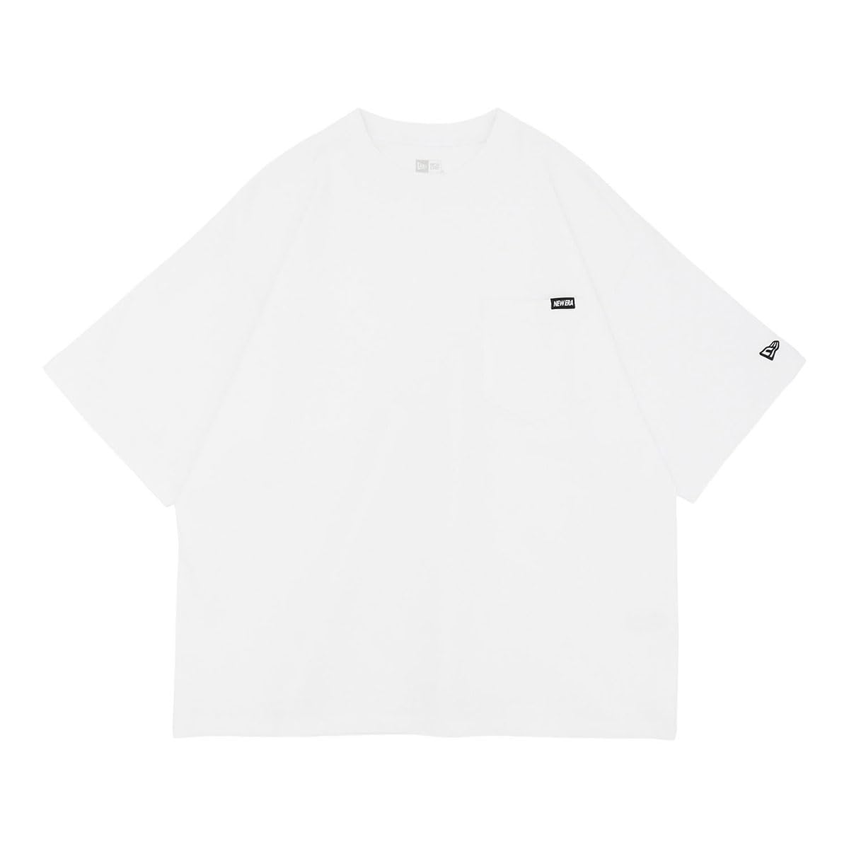

New Era Oversized Cotton Pocket Tee with Mini Brand Logo, White, Exclusive to ONSPOTZ