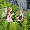 2er Set Kreatives Chat Blume Fee Harz Ornament Kreative Mikrolandschaft Blumentopf Dekoration Ornament Fee Garten Ornament