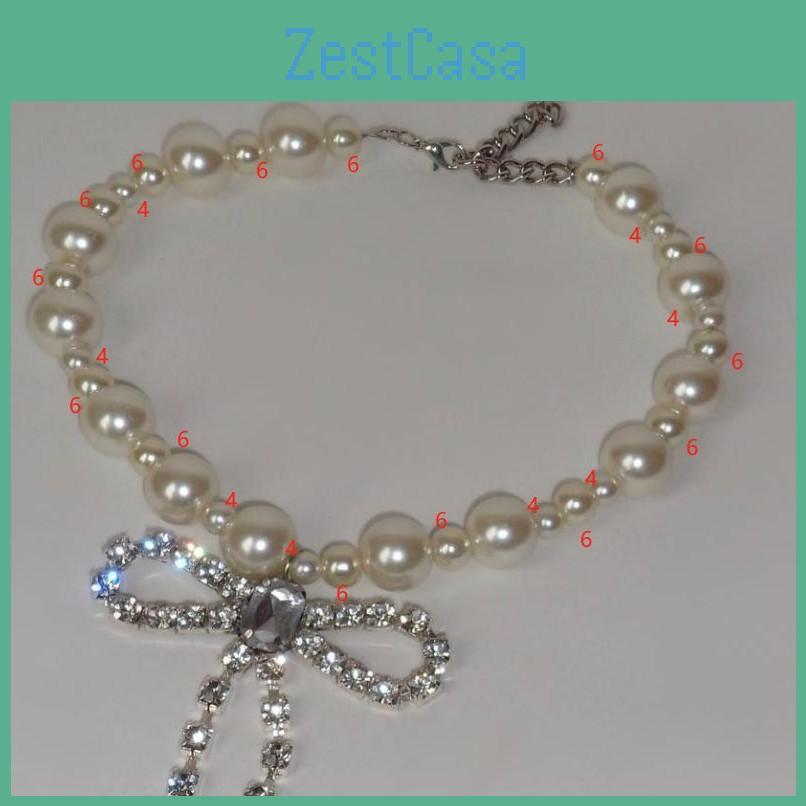 Pearl Choker Necklace For Women With Butterfly Bow Pendant And Silver Plating