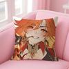 Genshin Impact Mavuika Cushion Cover Natural Linen Pillow Case DoubleSided Print Decorative Sofa Pillowcase Home Decor Gift