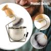 Men Shaving Brush Shave Cup with Stand 3 In 1 Kit Accessories Portable for Dad, Husband Stainless