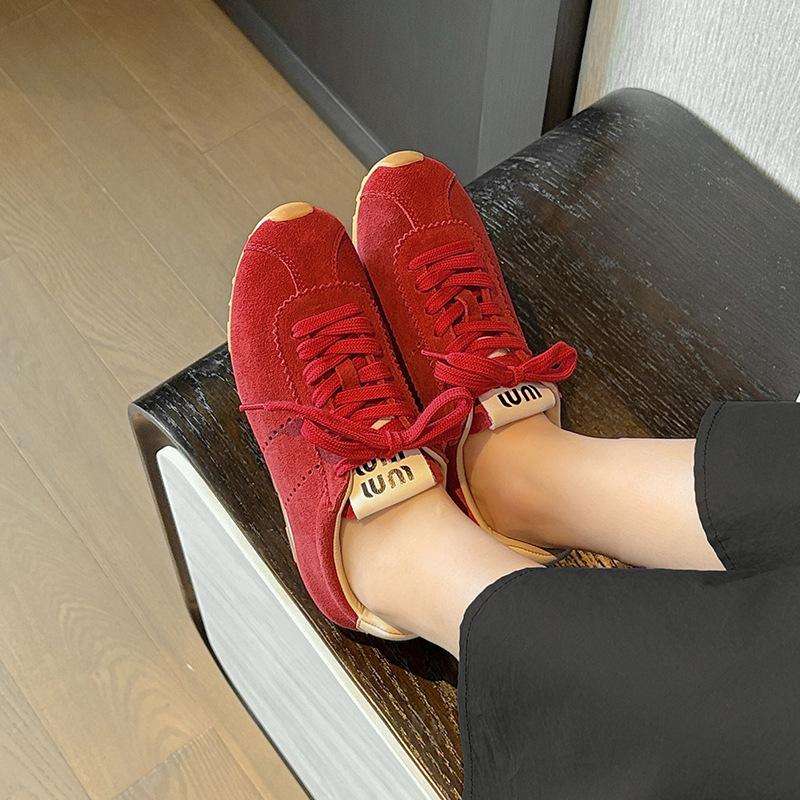 Leather retro women's spring and summer new versatile soft-soled casual sports board shoes flat-soled white shoes women
