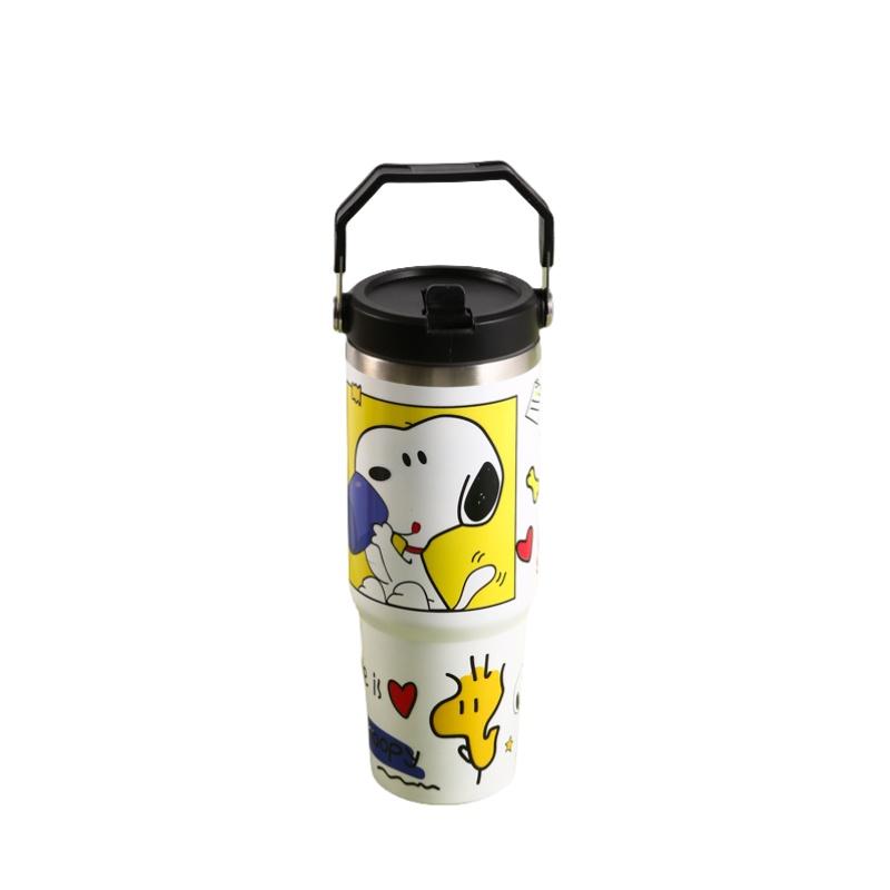 Hochwertiger Edelstahl-Vakuumisolierbecher mit Cartoon-Muster und großem Fassungsvermögen 30 oz