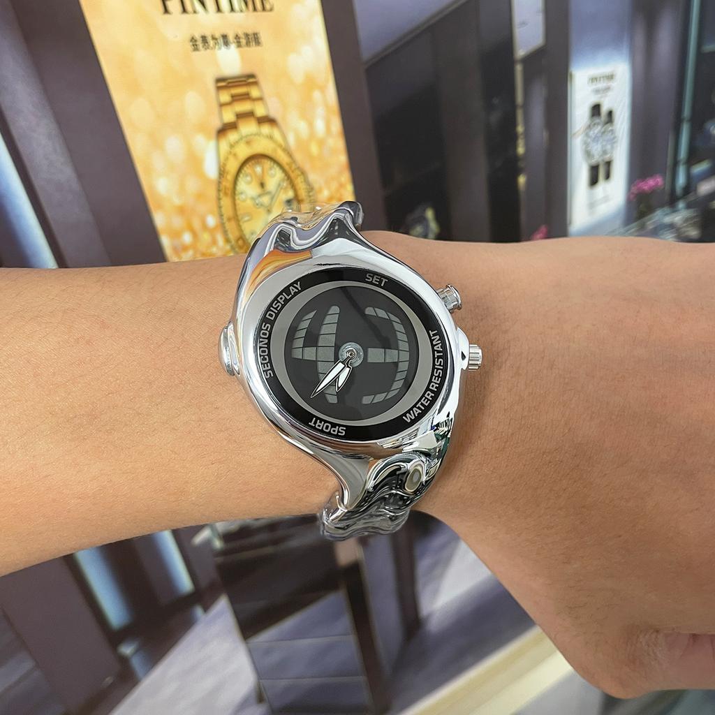 Y2K Creative Design Twisted Case Unique Digital Dial Quartz Watches Men's Shapes Watch Man Luminous Steel Watch Male AAA Clock