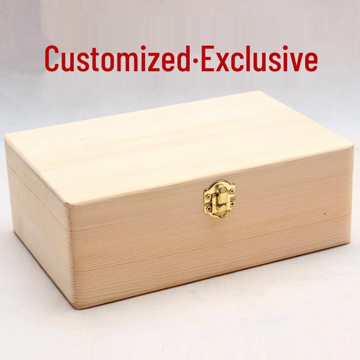 Vintage Solid Wood Rectangular Storage Box with Lid