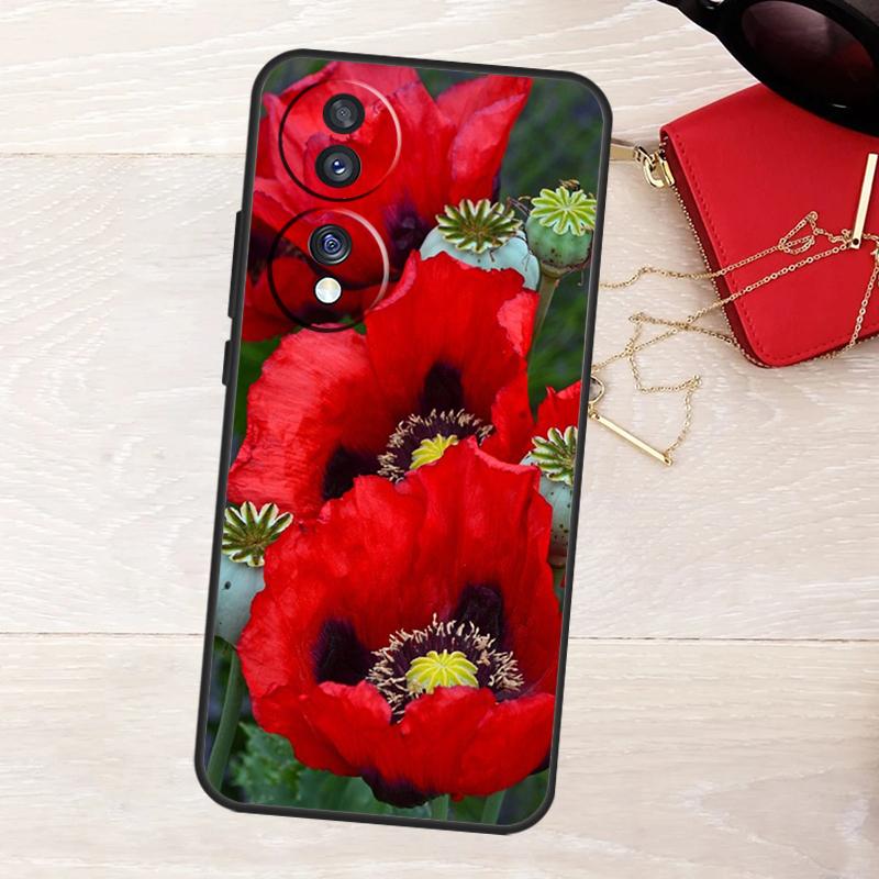 

Poppy Flower Bloom Case For Honor 400 Pro 200 Lite 50 70 90 X9a X9b X9c X9d X8a X8b X8c Magic 5 6 7 8 Pro Cover Honor Magic8 Pro