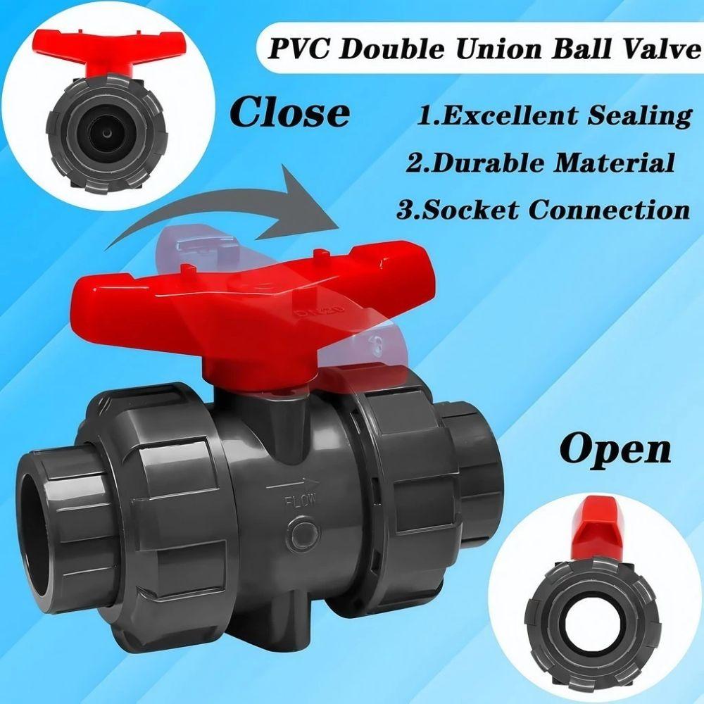 Plastic Double Way Ball Valve Irrigation Water Pipe Fittings PE Pipe Faucet Diverter Household