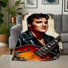 "Elvis Presley Guitar Art Print: Iconic Music Legend Poster"Blanket Flannel Throw Blanket for Sofa, Bed, Travel, Camping, Office, Couch, Cha