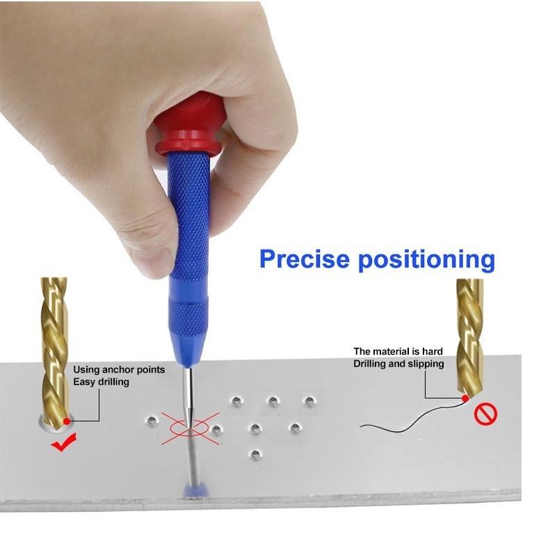 Automatic Centre Punch Heavy Duty Auto Center Punch Non-Slip Grip Spring Loaded