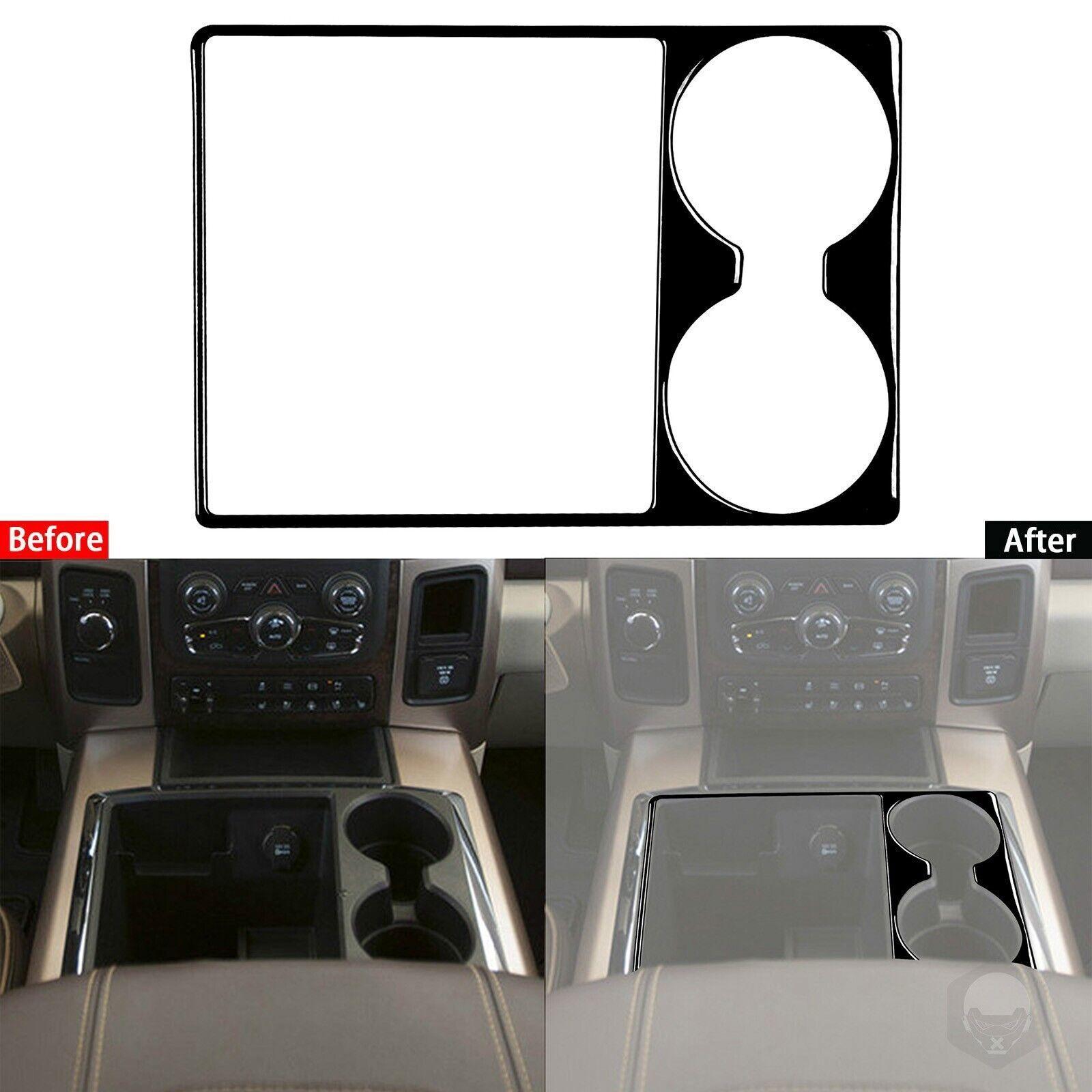 Glossy Piano Black Water Cup Holder Panel Cover For RAM 1500 2500 3500 2013-2015