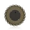 1 Pcs Round Spiral Shape Fiber Wall Mirror with Acrylic Golden Aesthetic Frame with Hook for Hanging