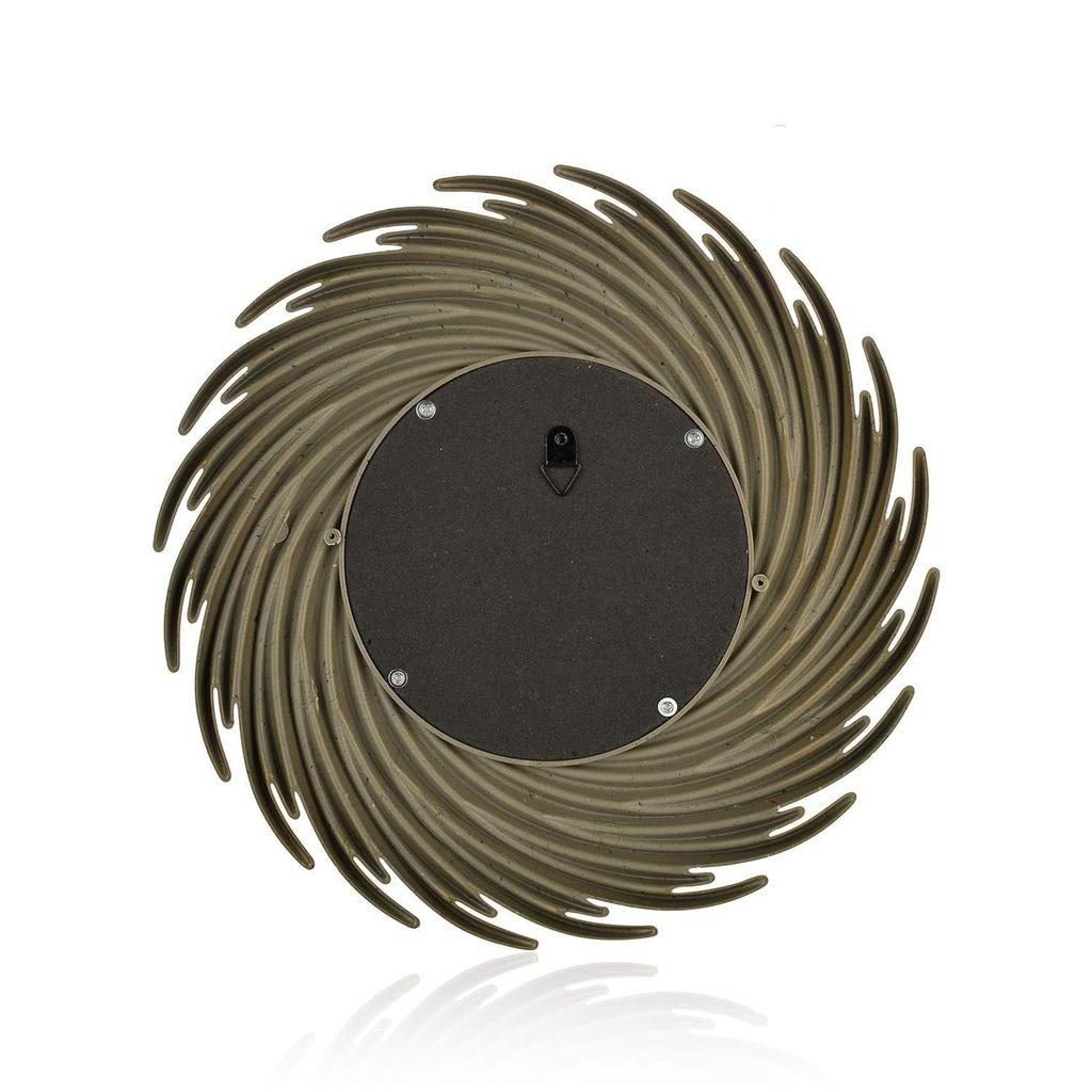 1 Pcs Round Spiral Shape Fiber Wall Mirror with Acrylic Golden Aesthetic Frame with Hook for Hanging