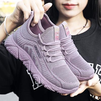 Women's Shoes  Spring and Autumn New Casual Sports Shoes Polyurethane Women's Shoes Soft Bottom Flying Woven Shoes Women