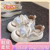 Bow thick-soled ugly cute big-headed bread shoes women's spring and autumn new versatile little white shoes heightening casual board shoes