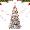 1.65m Fake Christmas Tree Artificial Foldable Home Decor Without Lights Floor Standing Christmas Tree Skirt For Thanksgiving