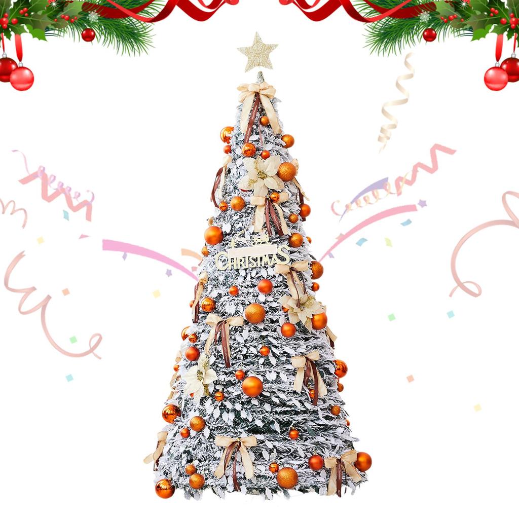 1.65m Fake Christmas Tree Artificial Foldable Home Decor Without Lights Floor Standing Christmas Tree Skirt For Thanksgiving
