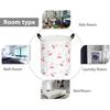 Cherry Print Round Laundry Hamper Storage Basket B Clothes Nursery Hamper for Home, Gift Storage B with Handles