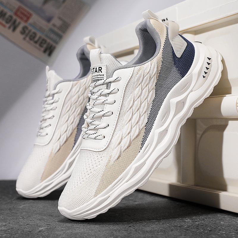Men's Shoes Spring New Men's Versatile Casual Sports Shoes Youth Mesh Breathable Fly-woven Shoes