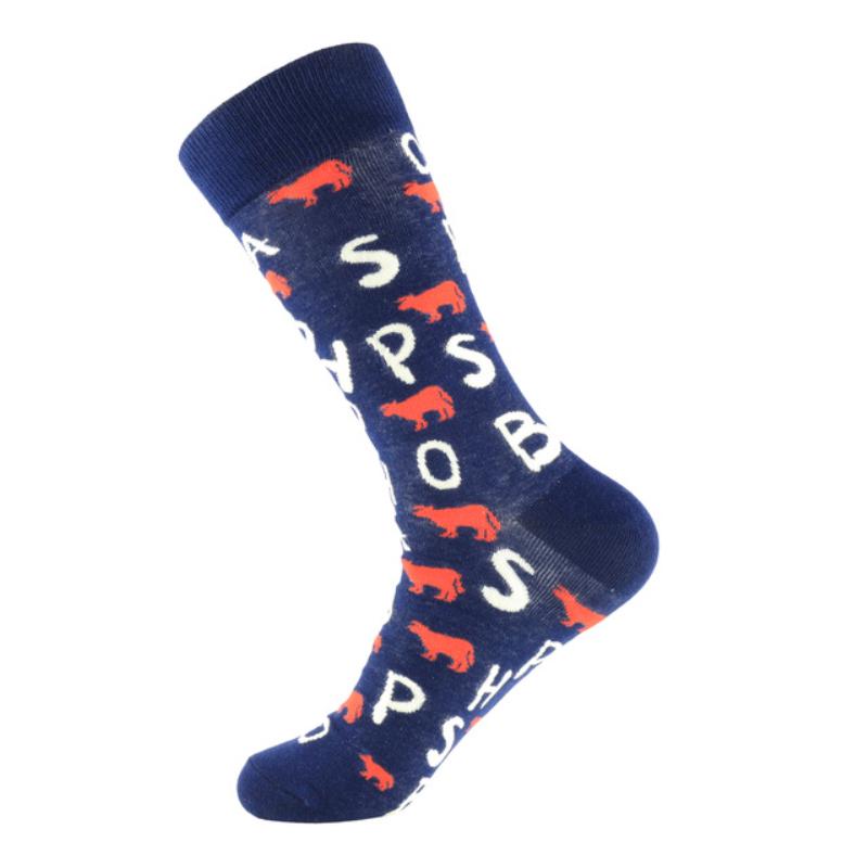 Men Socks Cotton Crew Socks Cartoon Animal Dog Pattern Socks Novelty For Christmas Gift