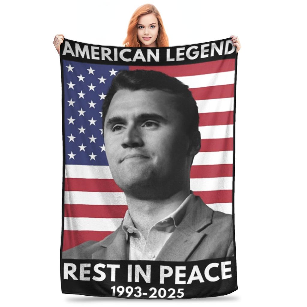 Charlie Kirk 1993 2025 A true Patriot Blanket Multiple Sizes Super Soft Cozy Throw Blankets for Sofa Couch and Bed