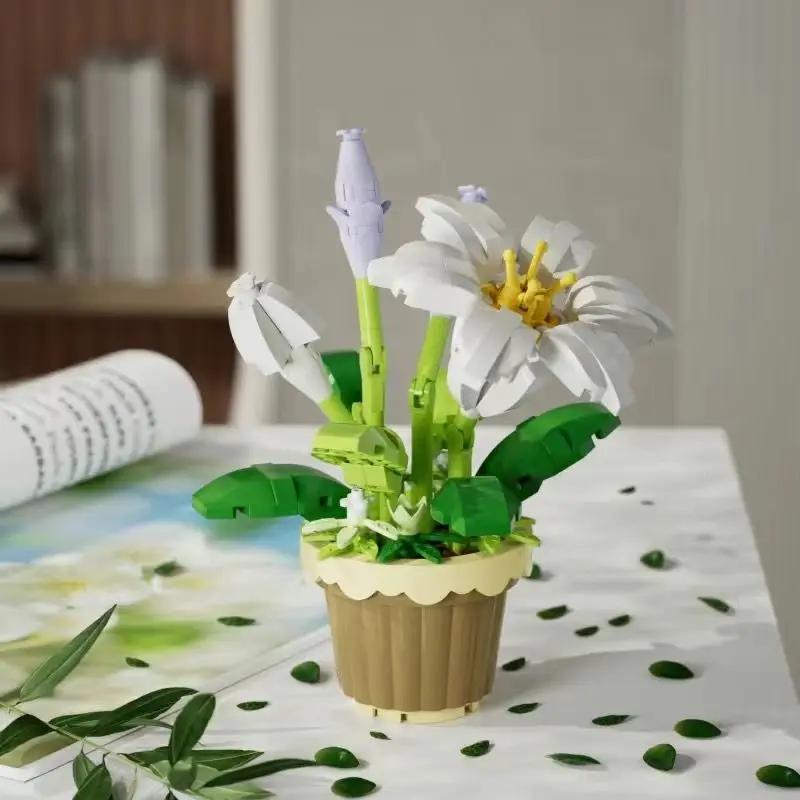 Assembling Building Blocks, Children's Toys, Gifts, Desktop Eternal Flowers DIY Building Block Toys