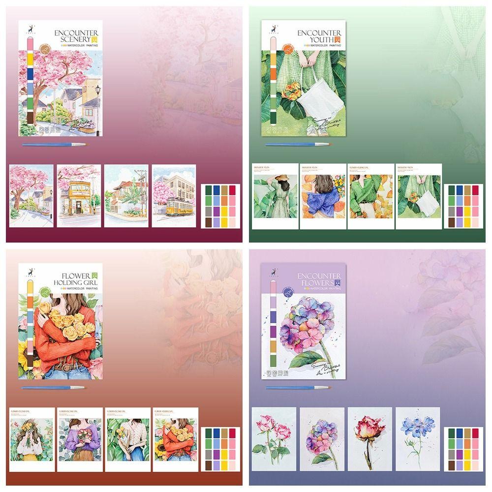 With Pigment Gouache Graffiti Book Specialty Paper Watercolor Painting Book   Color Cognition