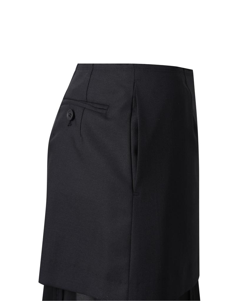 RECODE Side Slit Lining Patch Skirt