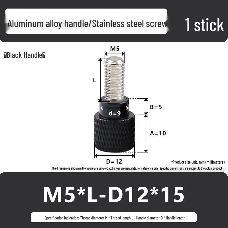 M5 Knurled Set Screw with Adjustable Gauge Bolt and Aluminum Alloy Handle, Stainless Steel Hand-Tightening Screw