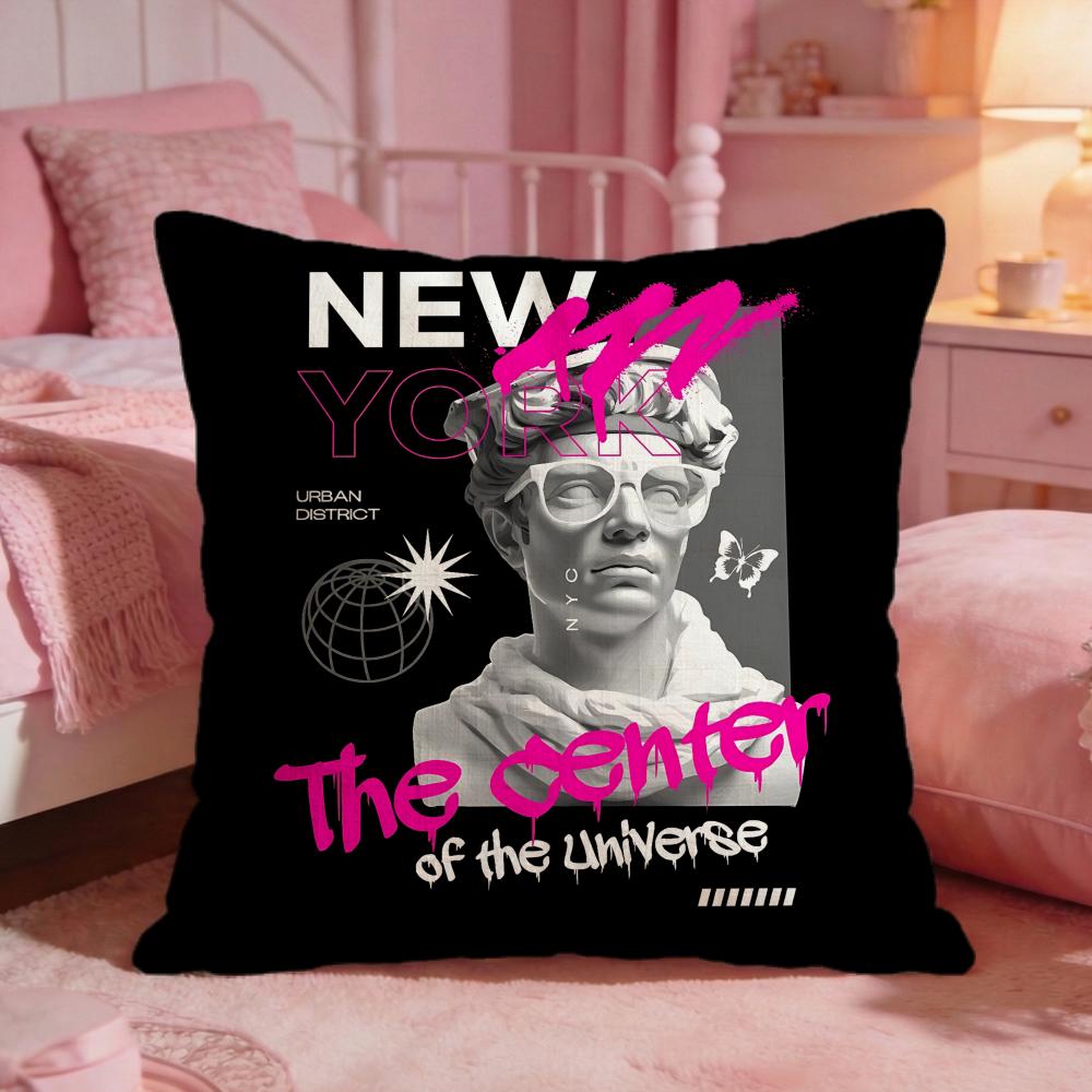 Creative Sculpture PaintingS Cushion Cover Premium Comfort Reversible Pillow Cove Two in One Design for Any Room Car Interior