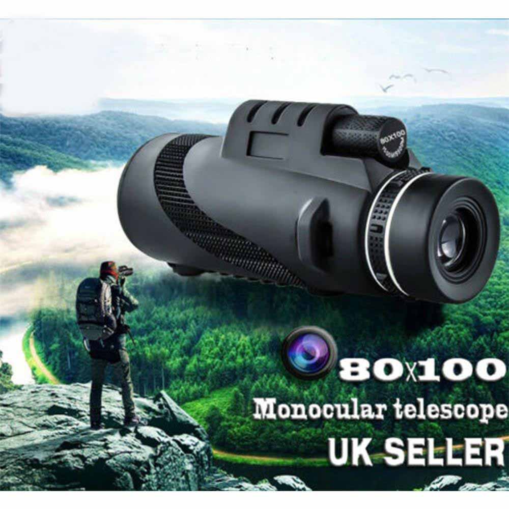 Buy 80x100 Full HD Monocular Telescope Phone Camera Zoom Starscope Birds Watching Telescope at