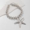 Imitation Pearls Necklace for Women Adjustable Length Clavicle Chain Starfish/Conch Neckchain Jewelry Party Accessory