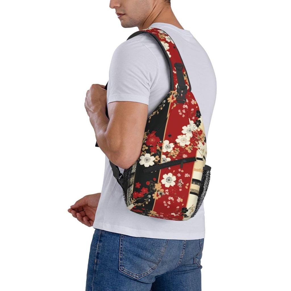 DADABULIU Cherry Blossom Pattern Crossbody Shoulder Bag for Men and Large Perfect for and School Japanese-Style Women, Capacity, Lightweight,