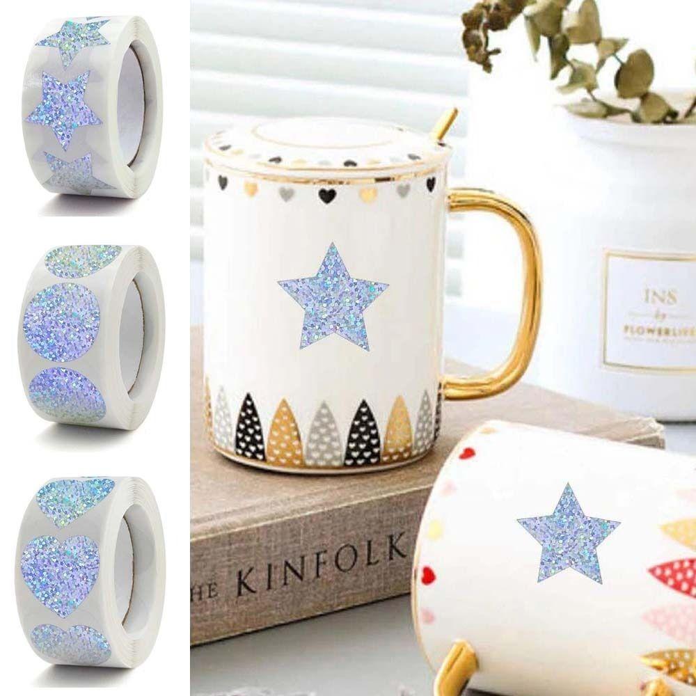 

Rainbow Color Change Star Shaped Heart Patch 500PCS Laser Sticker New Love Stickers