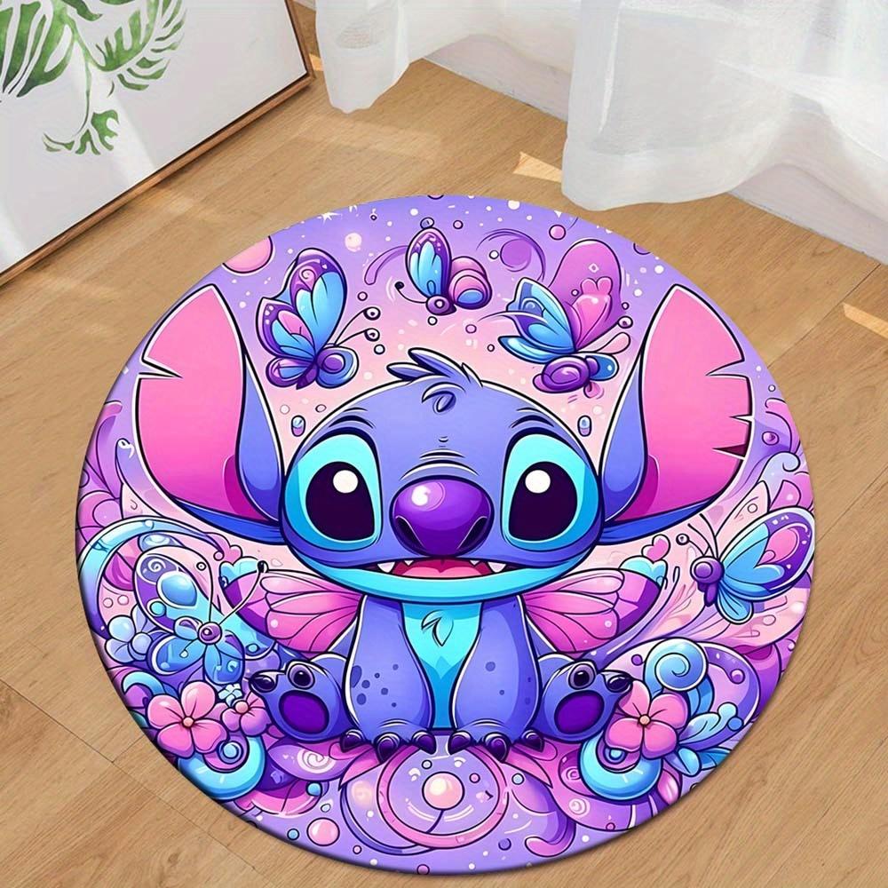 

1pc Stitch Round Area Rug , Playroom Bedroom Living Room Indoor Decor Rug , Perfect for Leisure Areas , Bedside , Cloakroom , and Outdoor Sp 80cm/31.5in