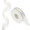 Organza Chiffon Ribbon Candy Satin Striped Sheer Craft Ribbons for Bows Making Gift Wrapping Wreath 50 Yards x 1" Decoration