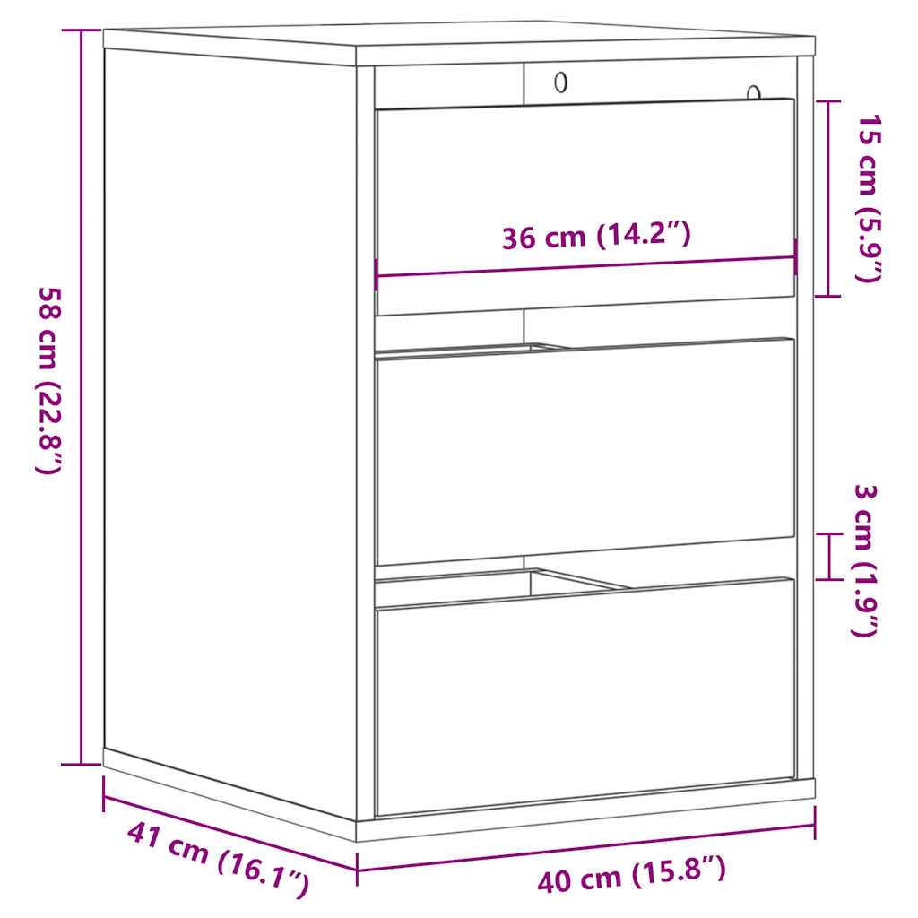Dresser Sonoma Oak 40 x 41 x 58 cm Engineered Wood