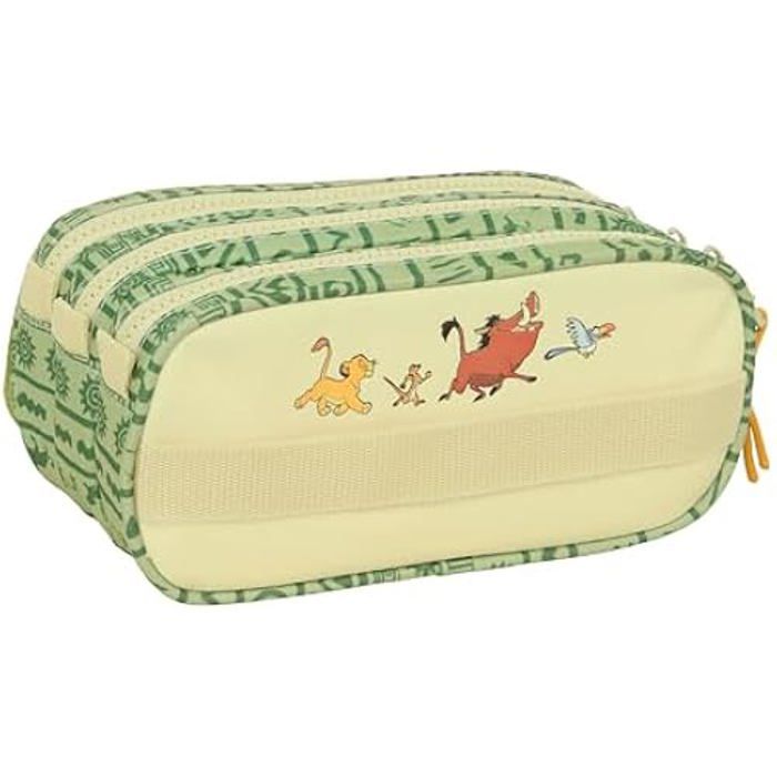 Trousse triple - SAFTA - M710 812441710 - Vert/Beige - Confortable et spacieux - Idéale pour l'école