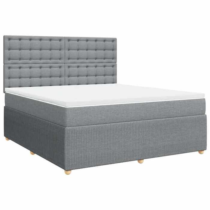 Maison Exclusive - Sommier à lattes de lit avec matelas Gris clair 180x200cm Tissu