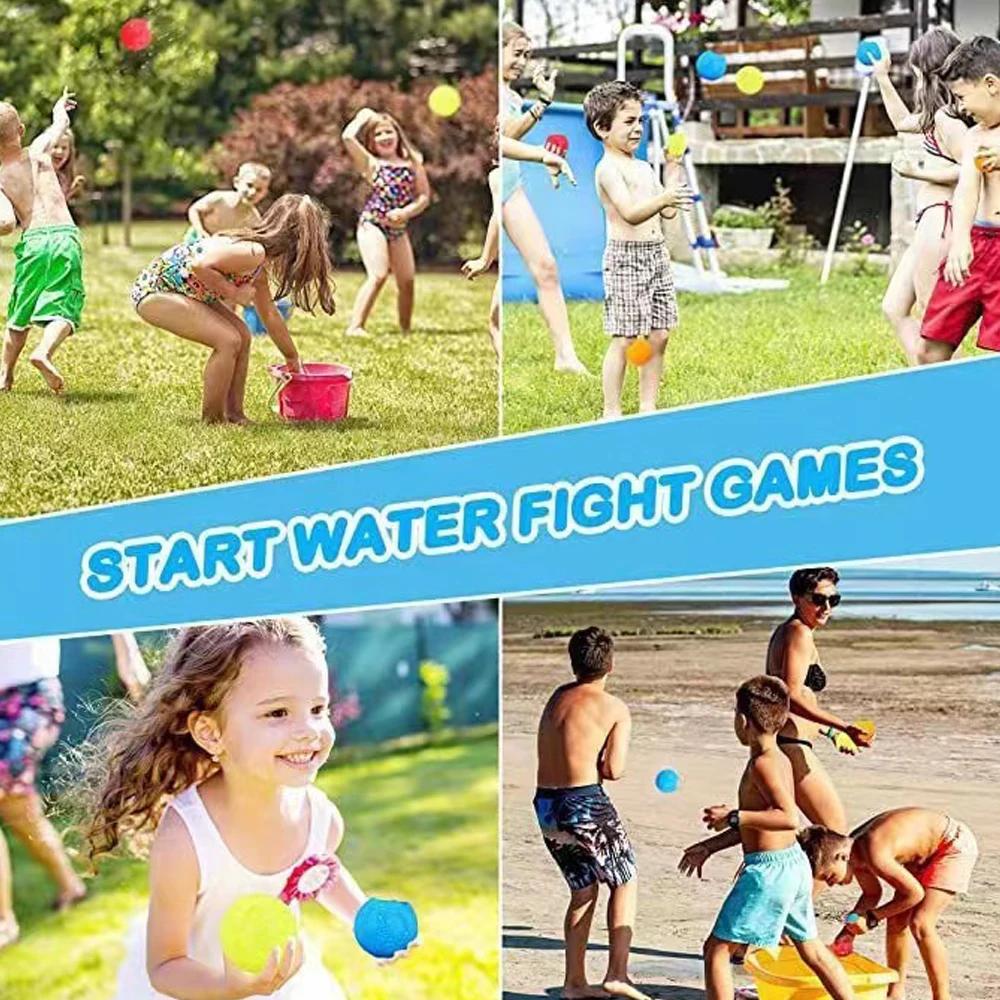 12641 Pack Magnetic Reusable Water Ball Quick Fill Self Sealing Silicone Water Ball Kids Summer Pool Outdoor Water Toys