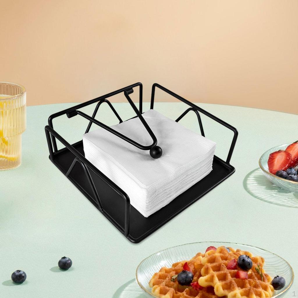 Flat Square Napkin Holder with Lever Arm for Dispenser Paper Napkins Office Cafe