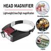 Adjustable Headband Magnifier Glasses With Led Light High Magnification Loupe For Circuit Board Repair Watch Maintenance Electronics Craft Tool