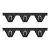 Kitchen Stove Crevice Covers in Stainless Steel with Spaced Support Tabs to Help Block Crumbs and Spills without Adhesive