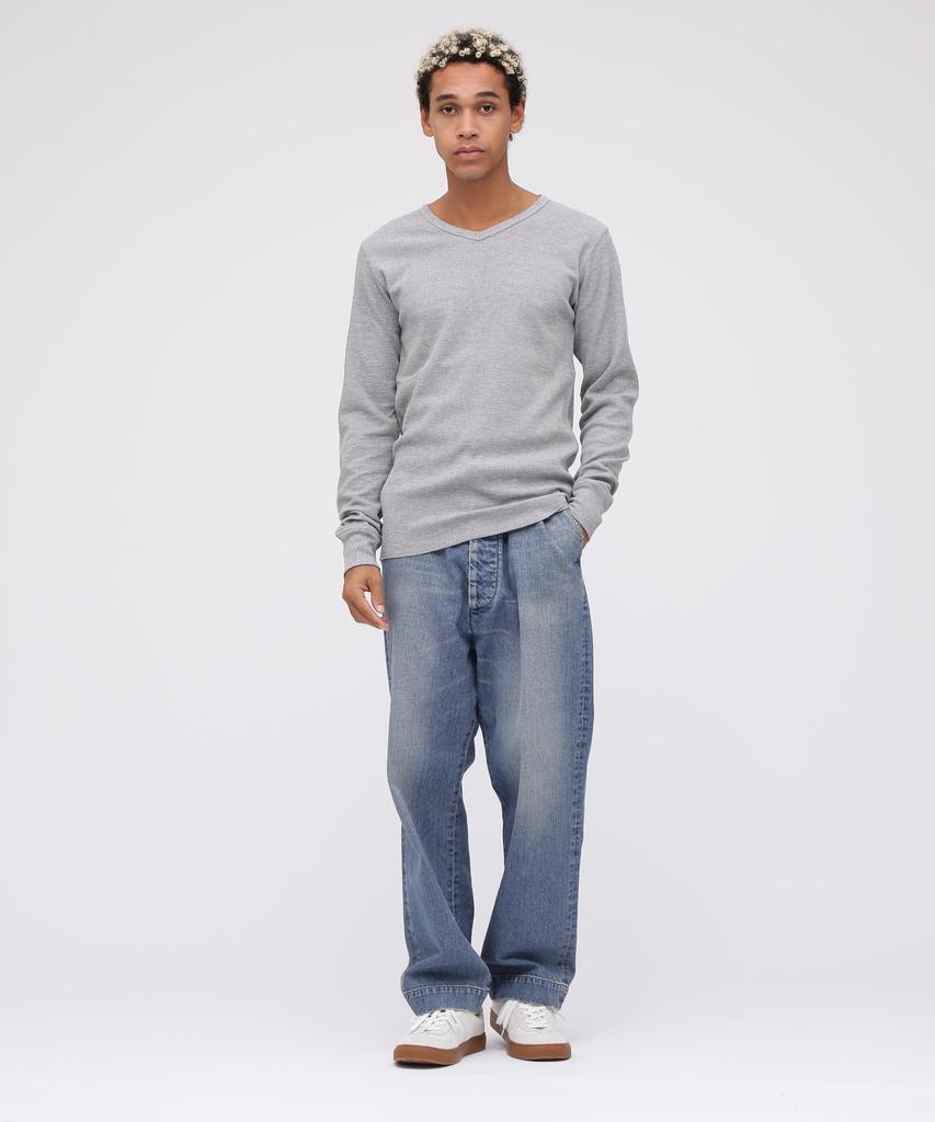 AVIREX DAILY L/S THERMAL V-NECK T-SHIRT Men's S 020 Gray 783-3930008