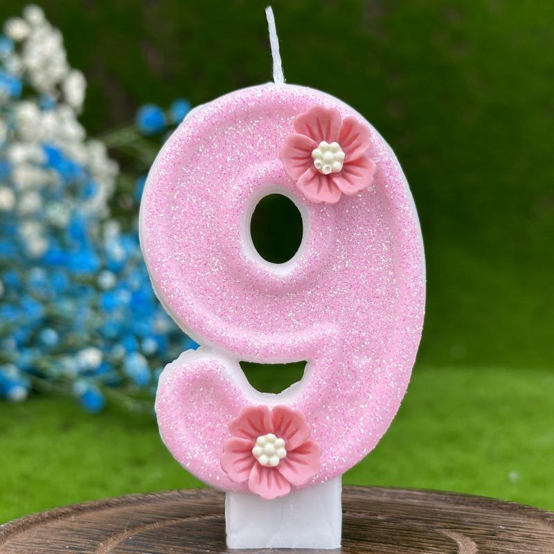 Pink DIY Digital Birthday Candle Cake Party Decoration