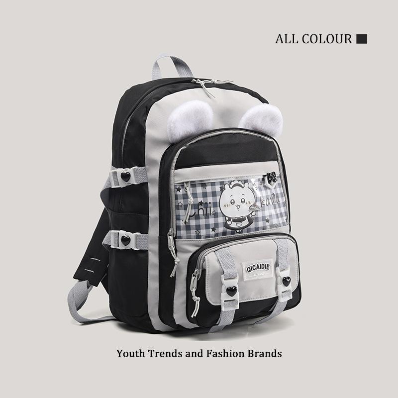 Backpack female, campus backpack, junior high school student schoolbag, large-capacity travel bag