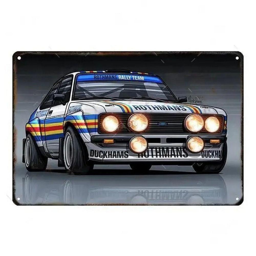 Kovová nástěnná cedule Bar v garáži, Dekorativní plaketa do interiéru auta 20x30cm