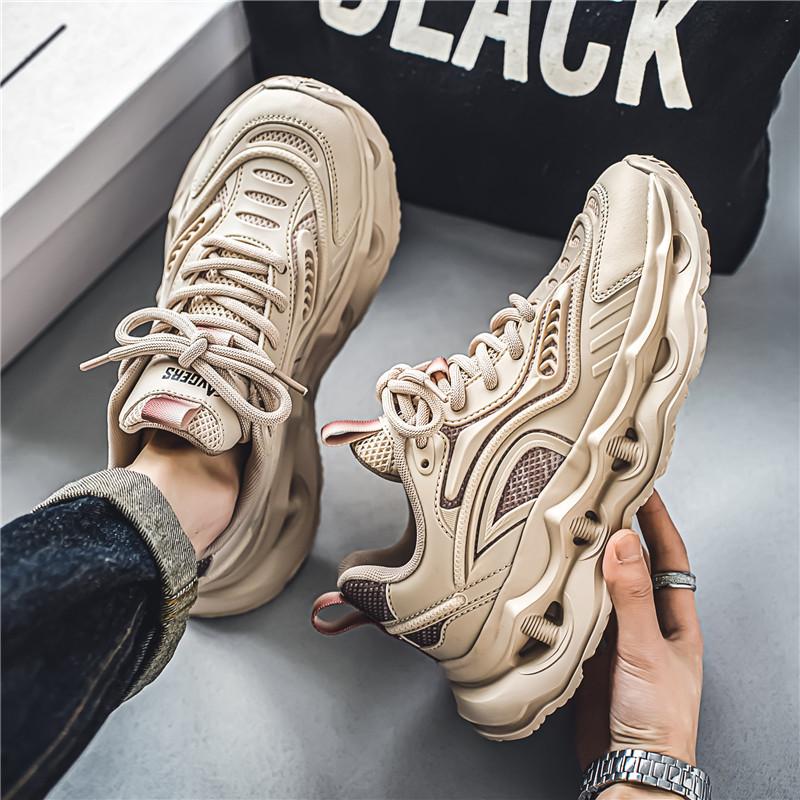 Men's shoes summer breathable new youth sports shoes mesh running casual shoes platform dad shoes men